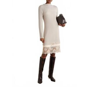 NEW STAUD willow sweater dress in ecru